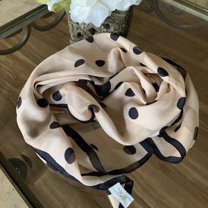 Beige Polka Dot Italian Scarf/ Handkerchief